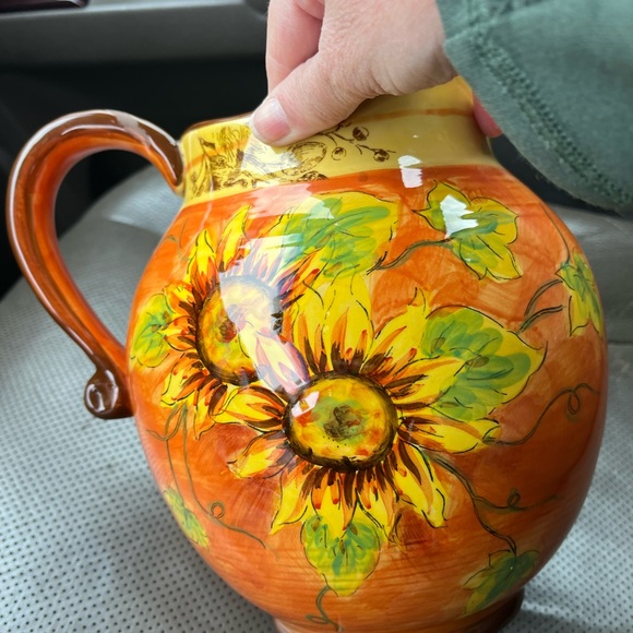 Colorful Rooster Ceramic Pitcher - Picture 2 of 2